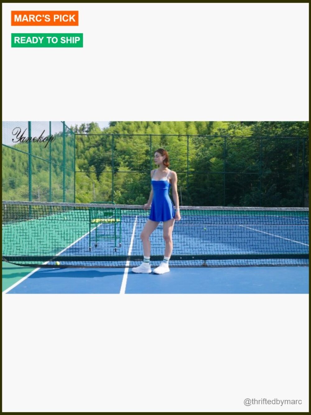 Women's Athletic Dress with Built-in Shorts and Bra, Spaghetti Strap Workout - Picture 7 of 7